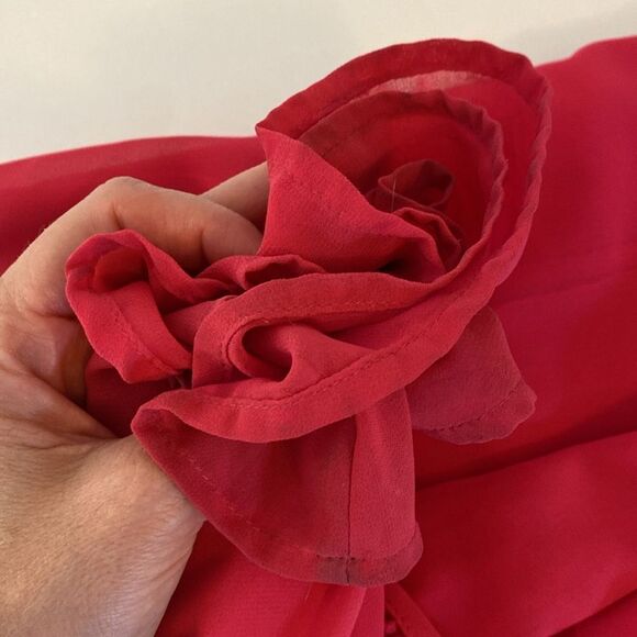 Lulus Love From Above Pink Ruffled Surplice Maxi Dress Size Small - Picture 15 of 16